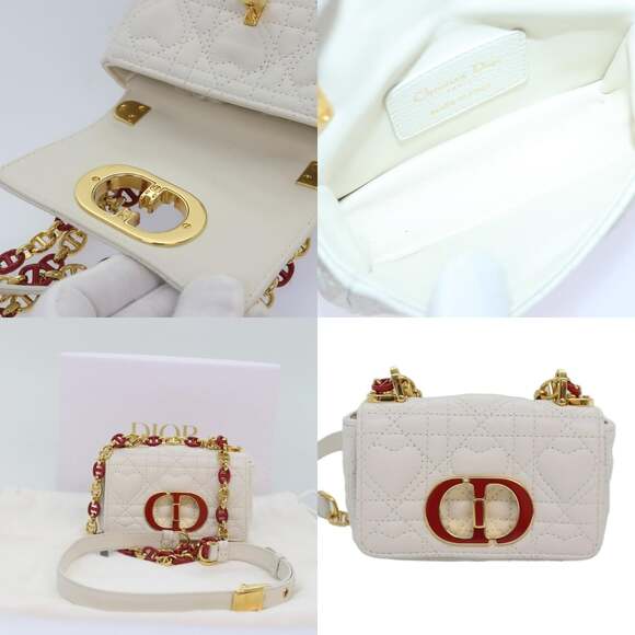 DIOR DIOR Calo Micro Shoulder Bag Calfskin White Gold - Picture 10 of 12